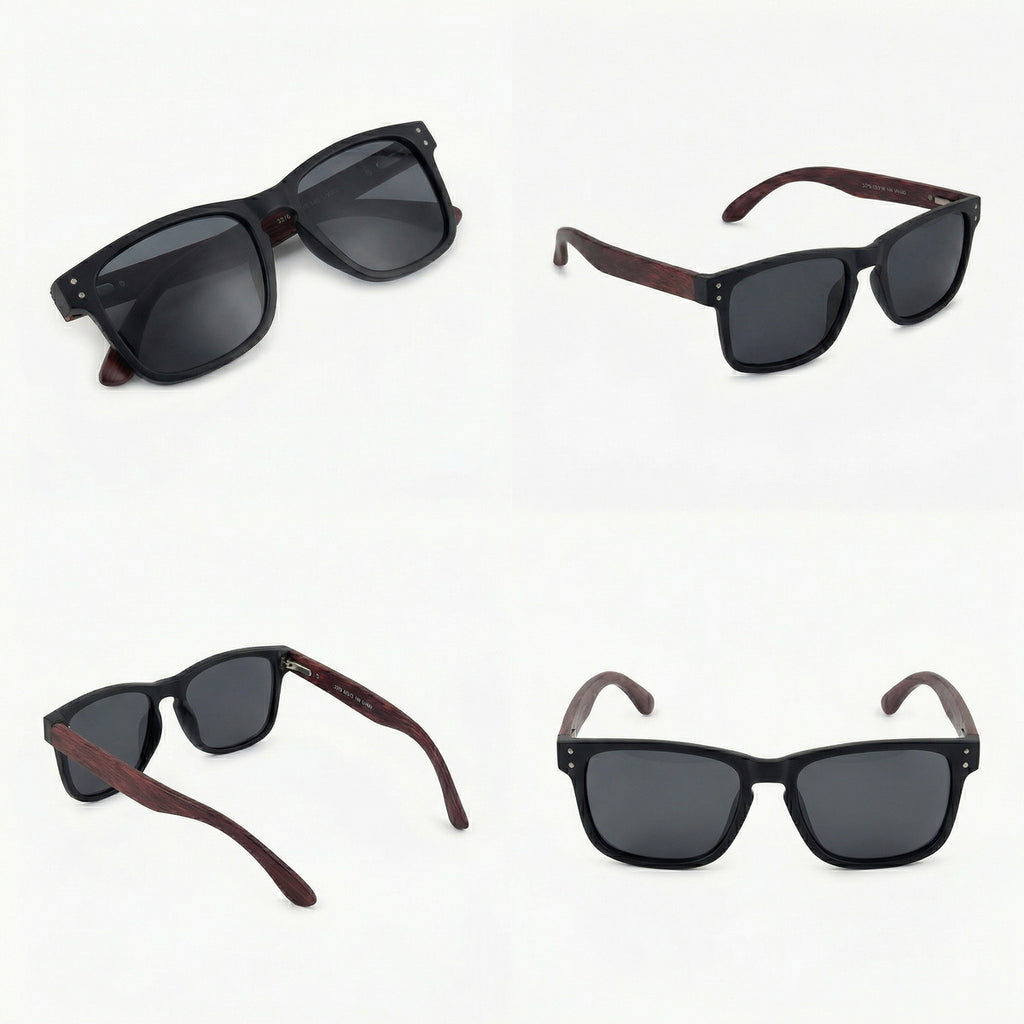 Óculos De Sol Wooden Noir E Bamboo Noir - Reflex Uv400