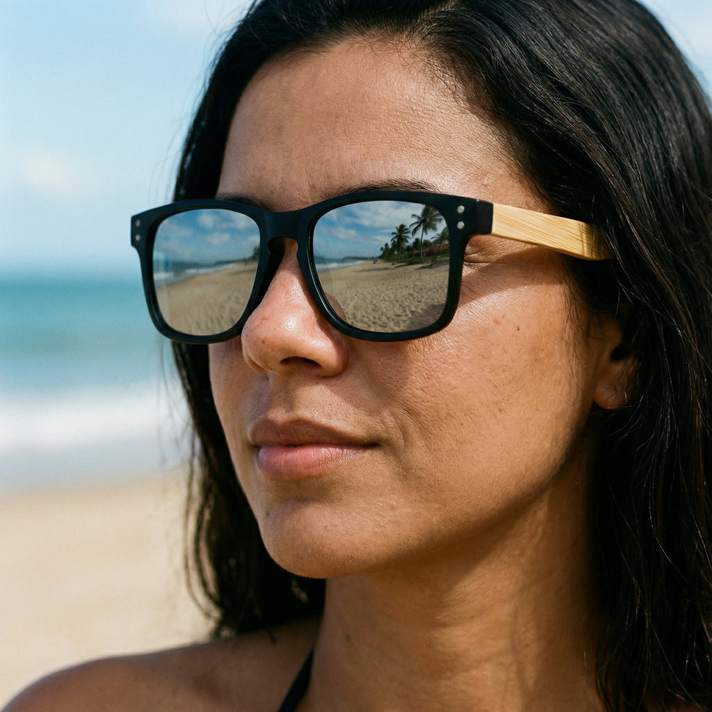 Óculos De Sol Wooden Noir E Bamboo Noir - Reflex Uv400
