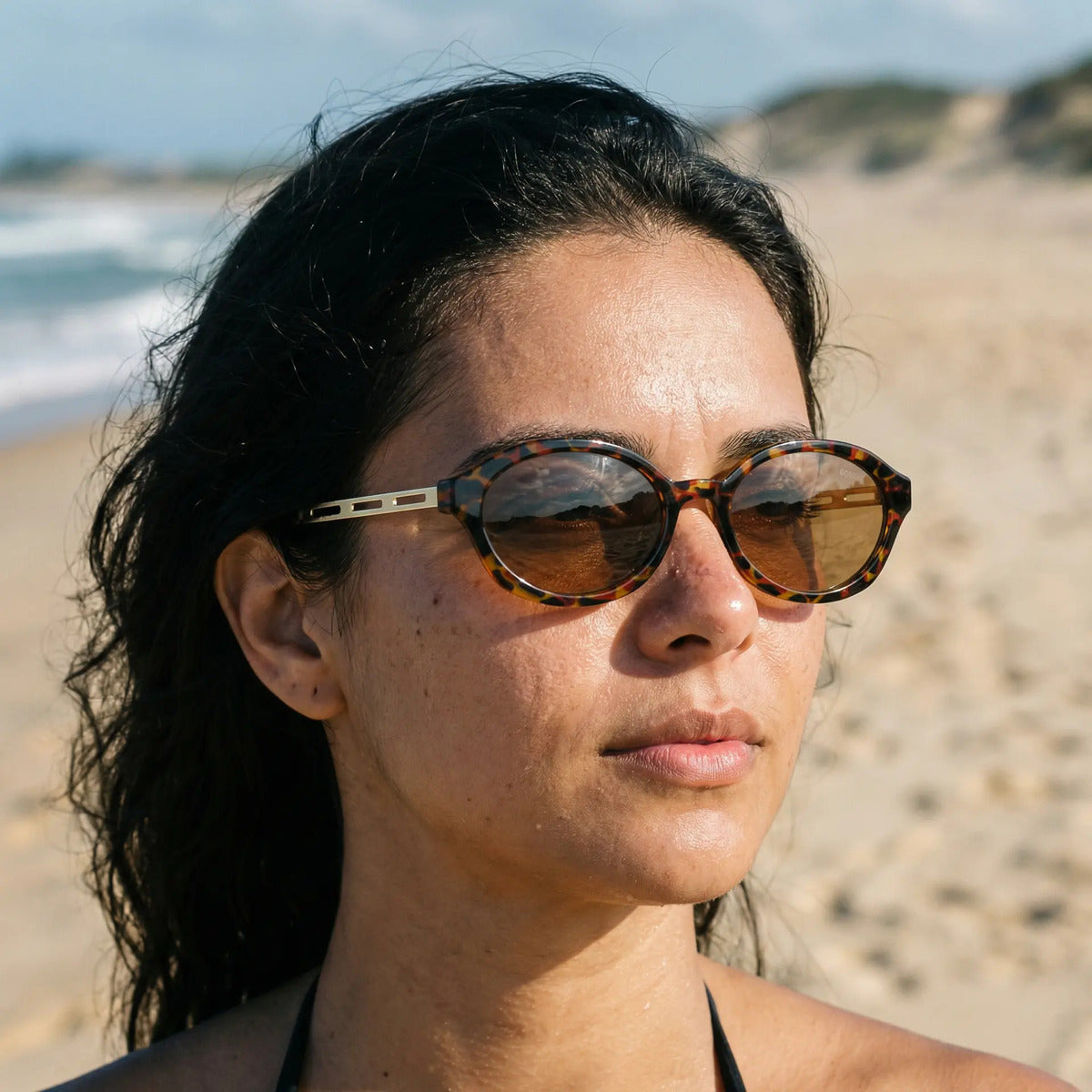 Óculos De Sol Cat Eyes Ambar - Sky- Lucid Uv400 Polarizado