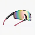 Óculos Ciclismo Esportivo Uv400 Espelhado Preto E Rosa