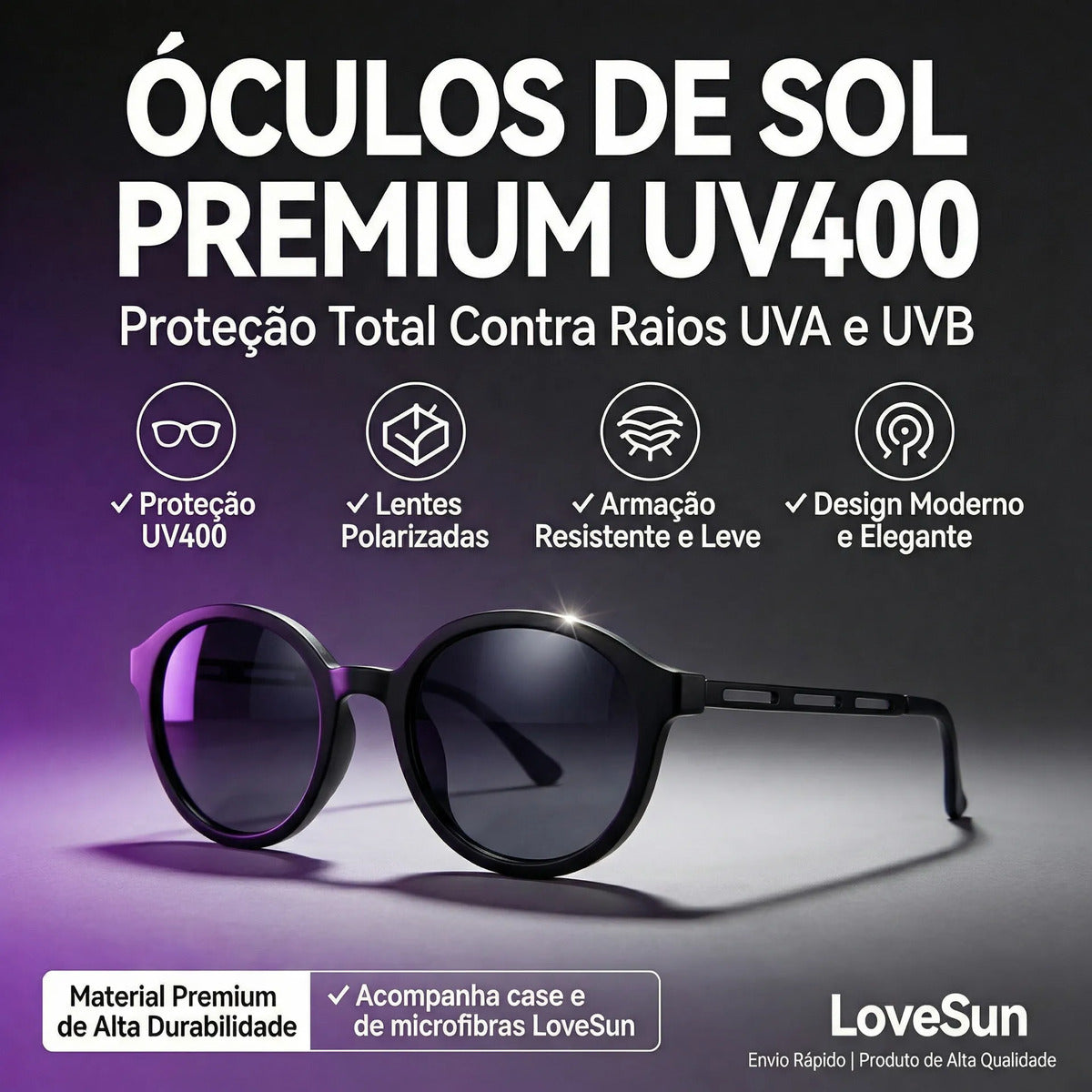Óculos De Sol Cat Eyes Ambar - Sky- Lucid Uv400 Polarizado