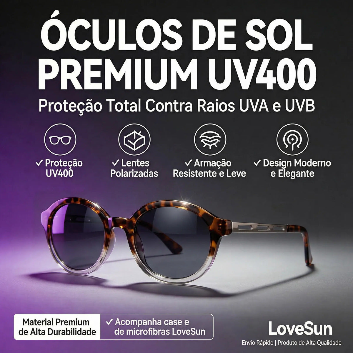Óculos De Sol Cat Eyes Ambar - Sky- Lucid Uv400 Polarizado