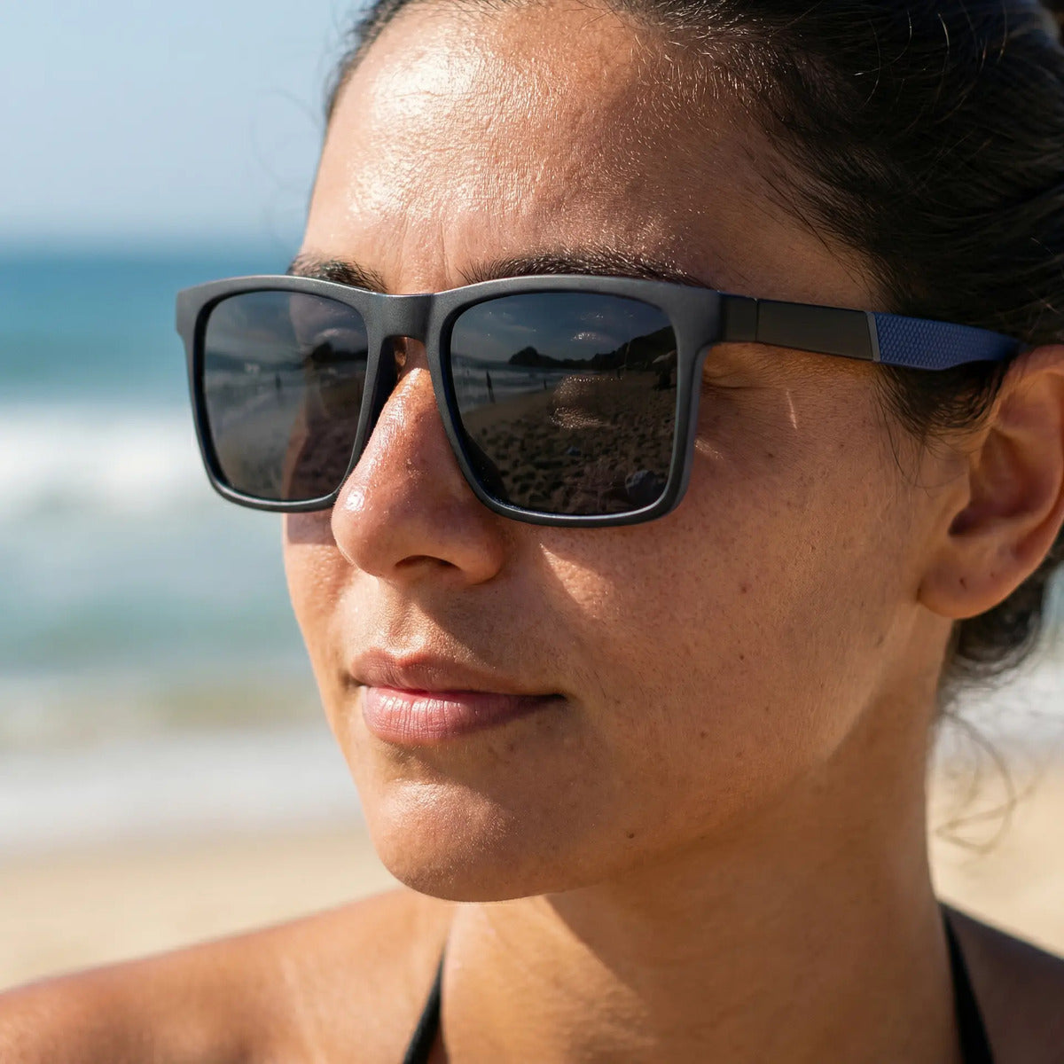 Óculos De Sol Triton Grey E Blue Uv400 Polarizado Unissex
