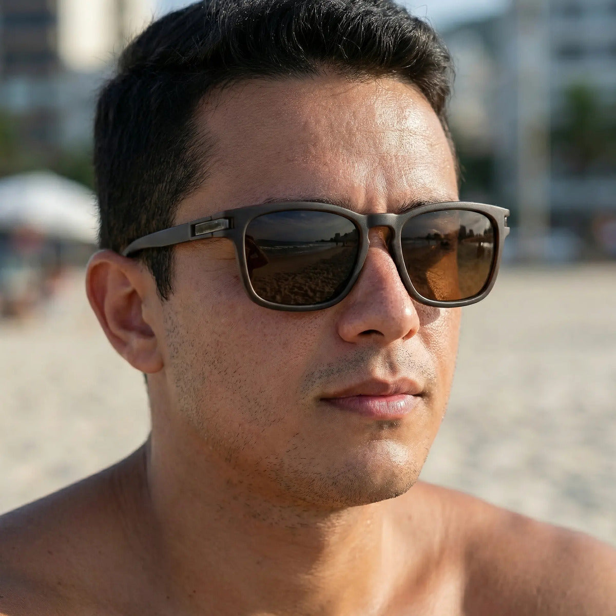 Óculos De Sol Okl Black - Ambar Uv400 Polarizado Unissex
