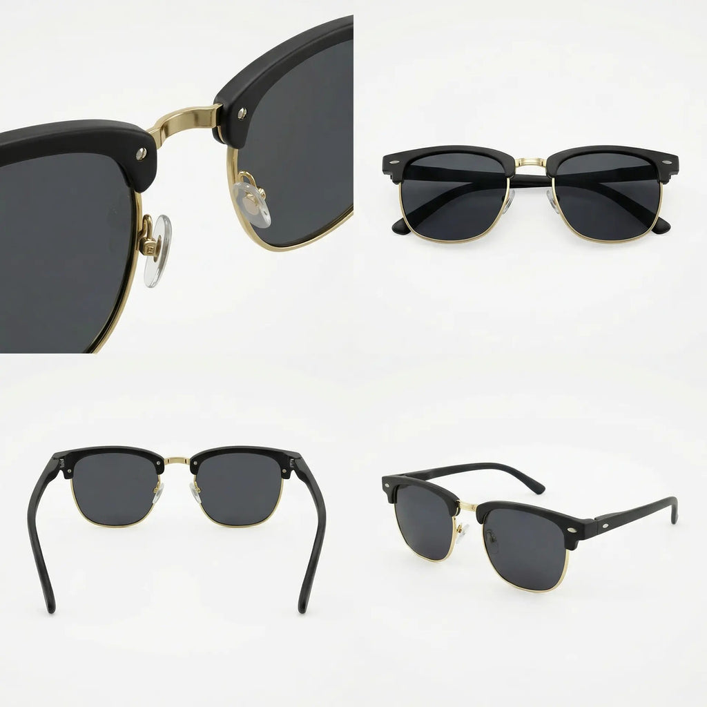 Óculos De Sol Aura Noir E Gold Uv400 Polarizado Unissex