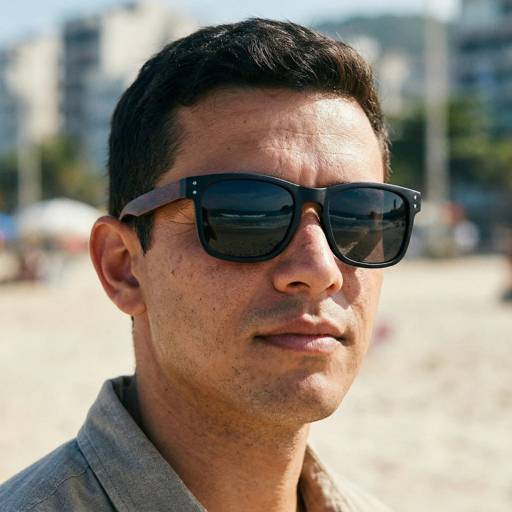 Óculos De Sol Wooden Noir E Bamboo Noir - Reflex Uv400