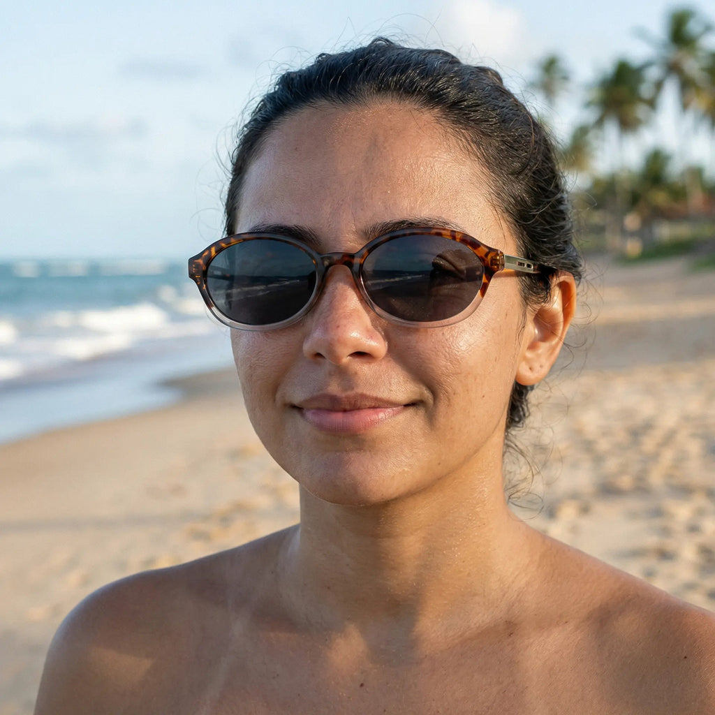 Óculos De Sol Cat Eyes Ambar - Sky- Lucid Uv400 Polarizado