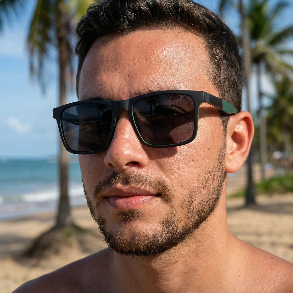 Óculos De Sol Triton Grey E Blue Uv400 Polarizado Unissex