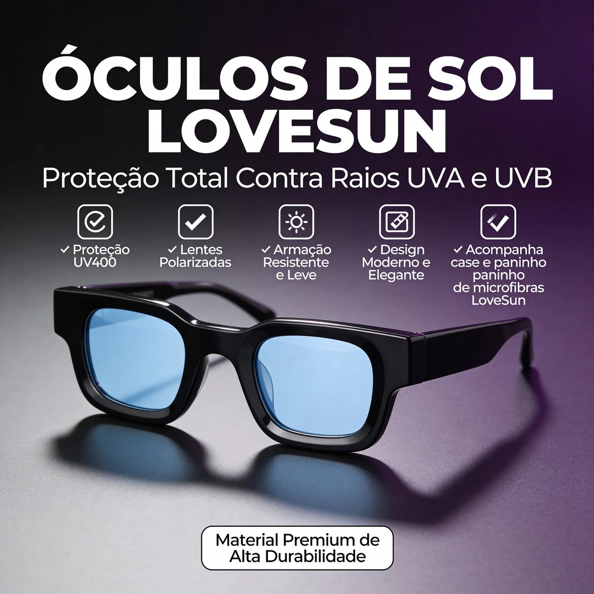 Óculos De Sol Bayran Sunset Sunrise Noir Uv400 Polarizado