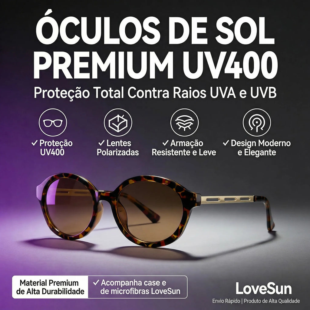 Óculos De Sol Cat Eyes Ambar - Sky- Lucid Uv400 Polarizado