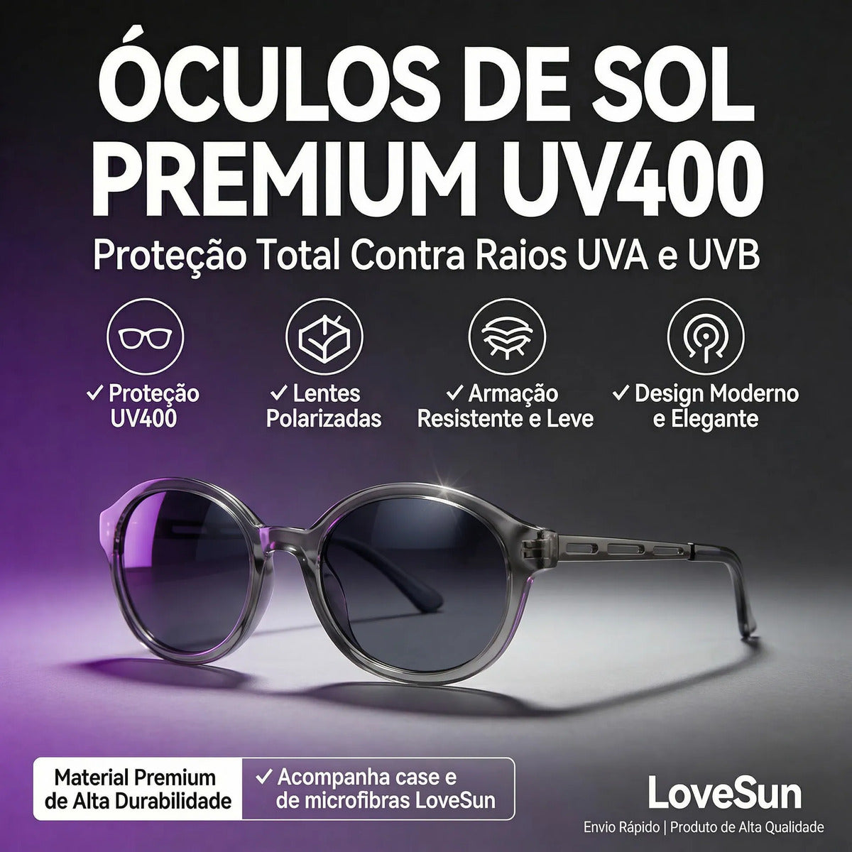 Óculos De Sol Cat Eyes Ambar - Sky- Lucid Uv400 Polarizado