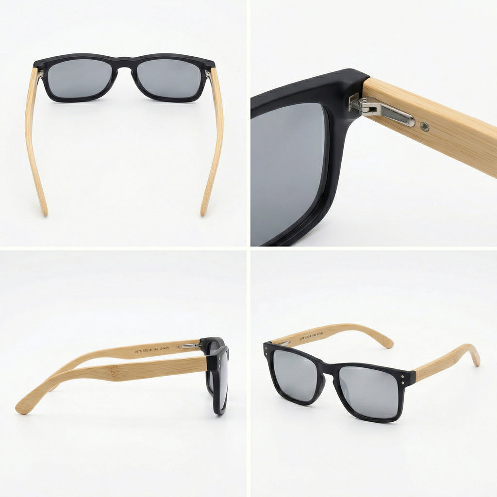 Óculos De Sol Wooden Noir E Bamboo Noir - Reflex Uv400