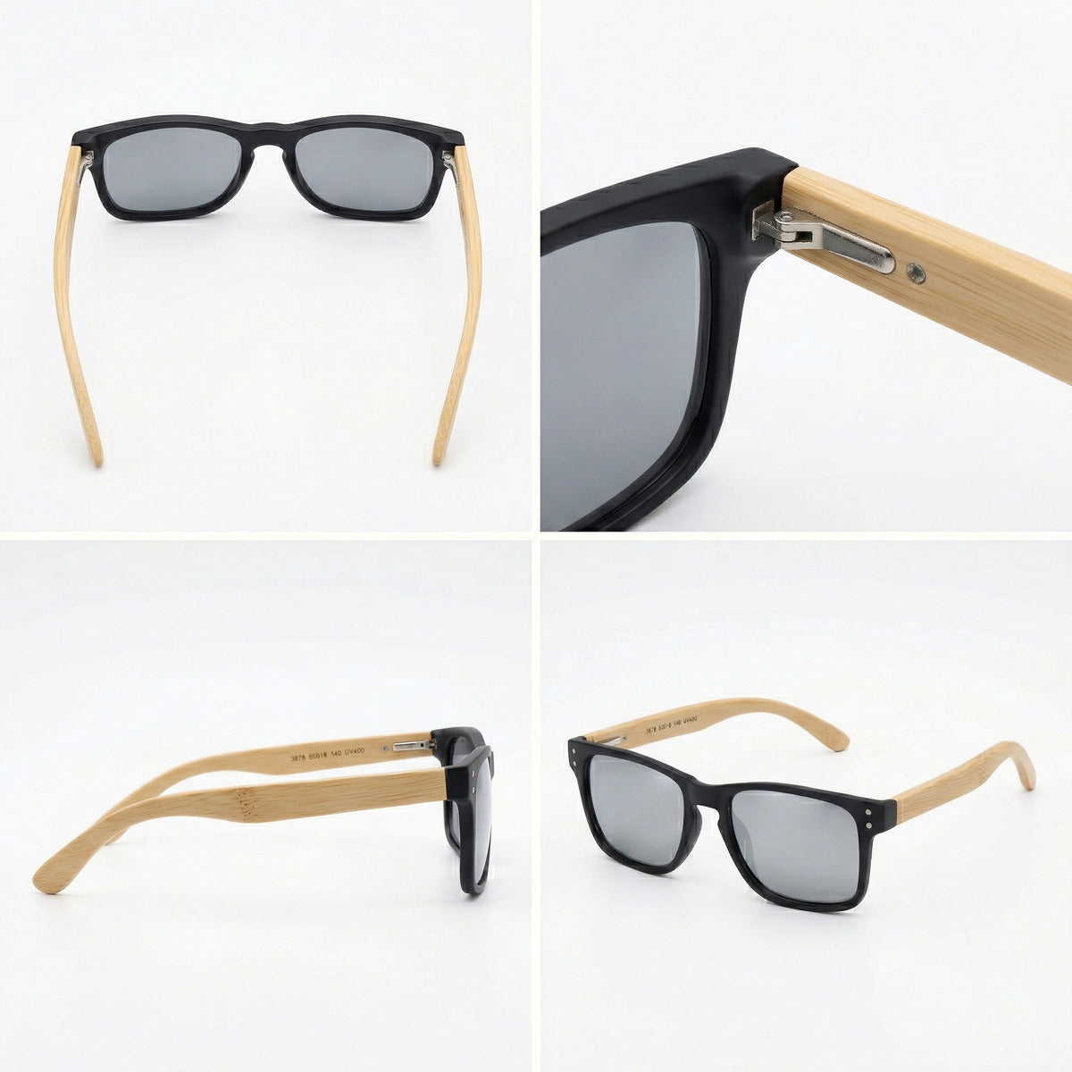 Óculos De Sol Wooden Noir E Bamboo Noir - Reflex Uv400
