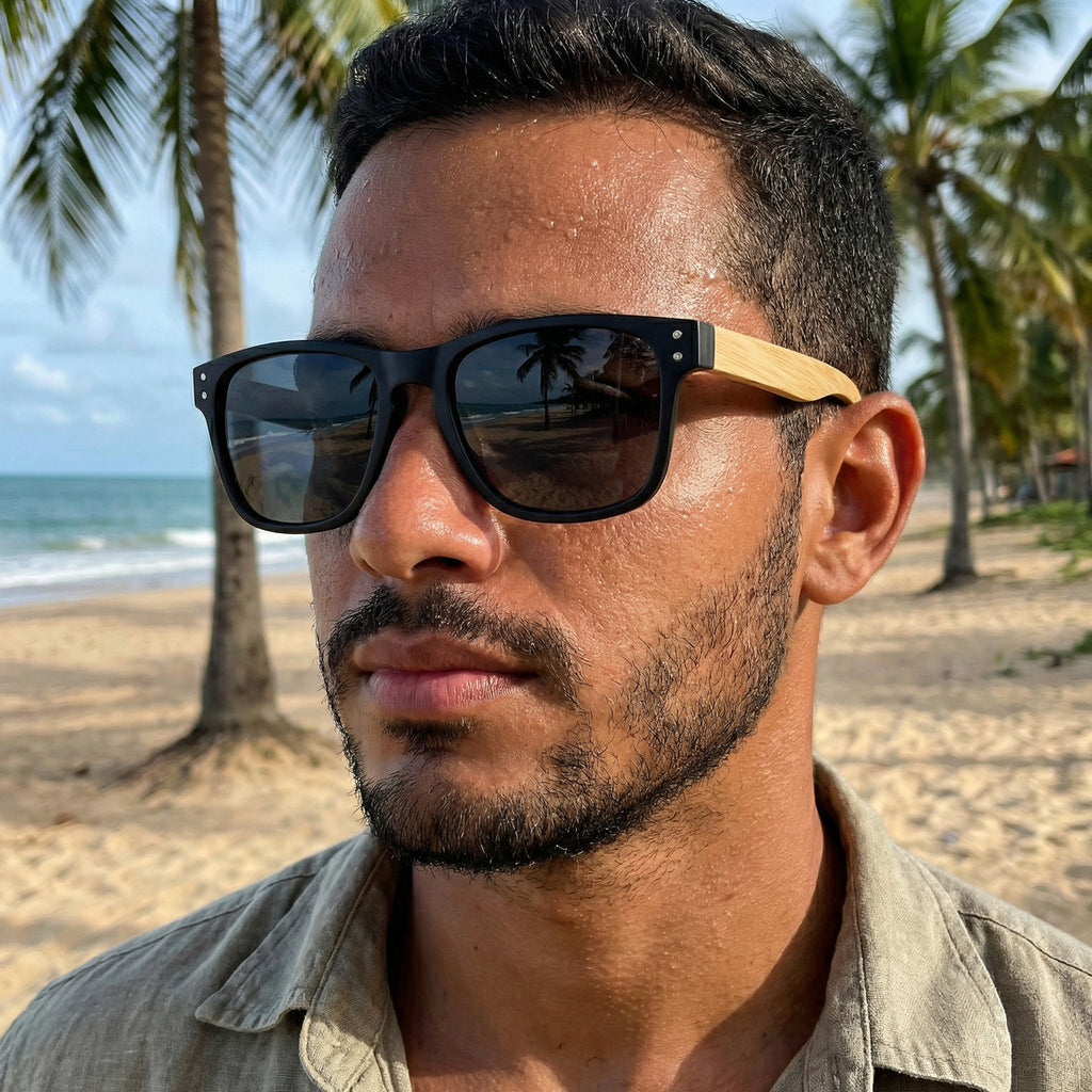 Óculos De Sol Wooden Noir E Bamboo Noir - Reflex Uv400
