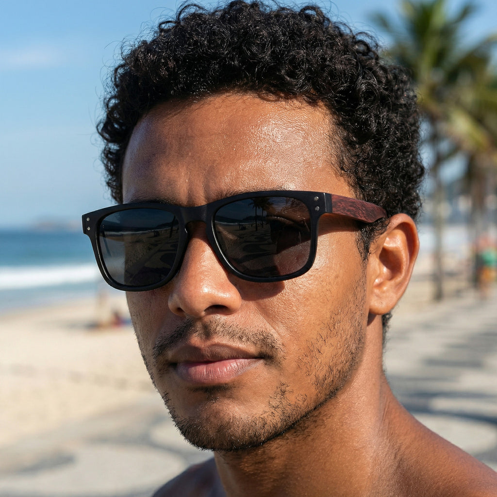 Óculos De Sol Wooden Noir E Bamboo Noir - Reflex Uv400